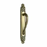 Door pull handle on plate - Gold 24K wi